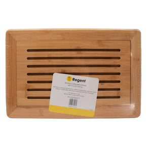 Regent Bamboo Bread Board With Crumb Catcher 425x280x20mm 30227 (7817368338521)