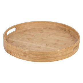 Regent Bamboo Round Serving Tray With Cut Out Handle 360mm Diax50mm 30248 (7336075133017)