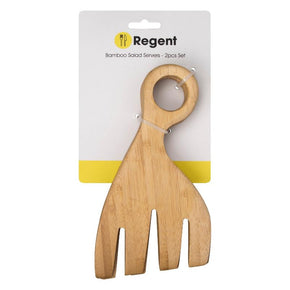 Regent Bamboo Hand Salad Servers 2 Piece Set 100x185x15mm 30252 (7817373745241)