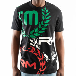 Rossimoda Men's Tre Logo T Shirt Black (7812847829081)