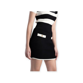 Sissy Boy Blank Space Mini Skirt With Mock Pocket Black/White (7917843054681)