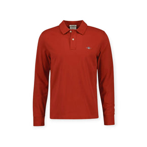 Gant Regular Shield Long Sleeve Pique Rugger Burgundy