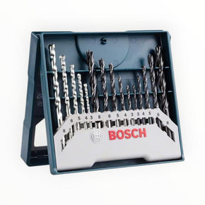 Bosch 15-Pc Mini-X-Blue Line Drill Bit Set (Masonry, Wood, Metal HSS-R) (7892120862809)