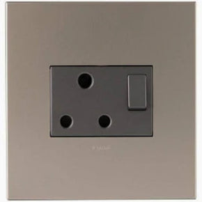 Legrand Arteor Champagne/Magnesium Single Wall Plug (7926798549081)