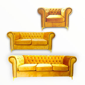 Kofisko 3-Piece Chesterfield Mustard Lounge Suite (7819663671385)