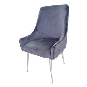 Red Rooster Decor CHRY-315 Grey Chair with Silver Legs (7896167383129)