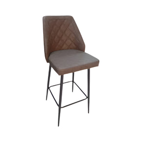 Four Corners Home Nico Brown Bar Stool with Steel Legs (7897706102873)