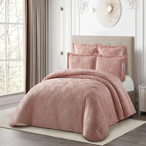 Cotton Co Helsinki Jacquard Comforter 5 Piece Queen Dusty Pink HLP10 (7884997427289)