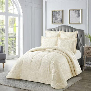 Cotton Co London Jacquard Comforter 5 Piece Queen Off White (7884998344793)