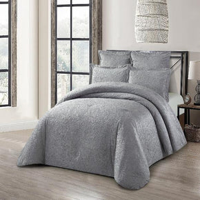 Cotton Co Florence Jacquard Comforter 5 Piece Queen Silver Fl08 (7884992577625)