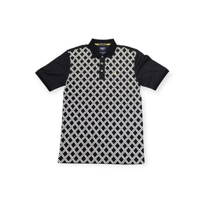 Polo Men's Double Mercerised Geo Print Golfer Black (7787934220377)