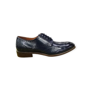 Polo Men's Brogue Wingtip Semi  Casual Navy (7803676328025)