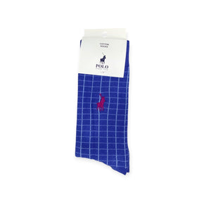 Polo Men's Check Sock Royal (7804474228825)