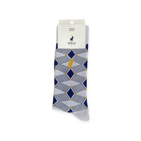 Polo Men's Cotton Socks Argyle Grey (7804525543513)