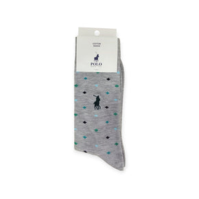 Polo Men's Cotton Socks Multi Dots Silver (7804530491481)