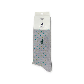 Polo Men's Cotton Socks Multi Dots Silver (7804534587481)