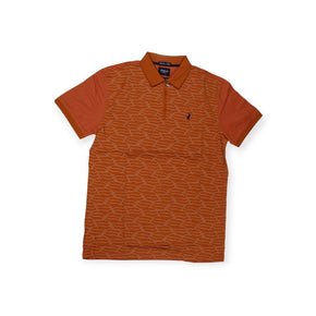 Polo Men's Jacquard Short Sleeve Golfer Orange (7786825547865)