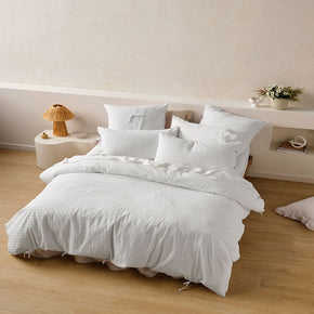 Linen House Ferrara White Duvet Cover Set (7895538565209)