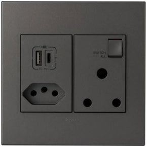 Legrand  Arteor PMONU44MM New RSA Sockets + Type A & C USB Monobloc 4X4 Magnesium