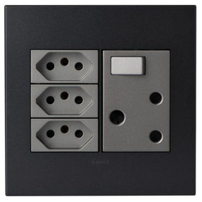 Legrand Arteor Graphite 3 New RSA & 1 RSA Wall Socket 4x4 (PN44MGP) (7926293594201)