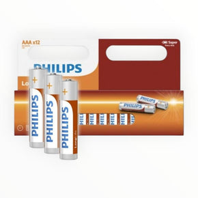 Philips Longlife Zinc AAA Batteries 1.5V 12 Pack (7889360191577)