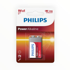 Philips Power Alkaline 6LR61 Battery 9V 1 Pack (7900131164249)