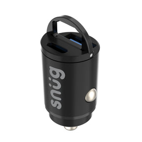 Snug Dual Port Mini Car Charger PD/USB 30W – Black