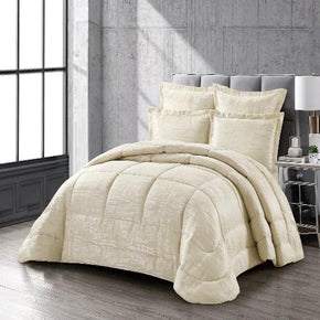 Cotton Co Madrid Jacquard Comforter 5 Piece Queen Cream MAC13 (7885002080345)