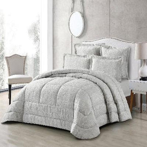 Cotton Co Madrid Jacquard Comforter 5 Piece Queen Silver (7885000278105)