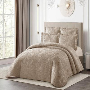 Cotton Co Helsinki Jacquard Comforter 5 Piece Queen Camel HLC11 (7884998082649)