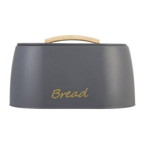 Aqua Towel Pole Aqua Bread Bin Grey Tin With Rubber Wood Handle 29907 (7817778298969)