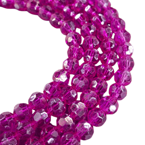 BEADS Habby Cerise Pink AB/Full String Crystal Glass Bead (7808009076825)