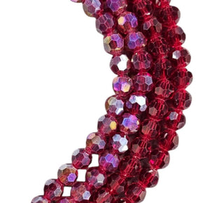 BEADS Habby Maroon AB/Full String Crystal Glass Bead