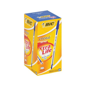 Bic School Stationery BIC Crystal Medium Xtra Life Ballpoint Pens - Blue (Box of 60) (7460011475033)