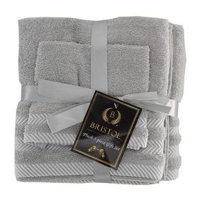 Bristol TOWEL Bristol 100% Cotton Plush Towel Set - 3-Piece Dove Grey (7806987075673)