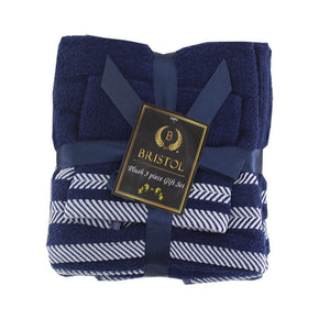 Bristol TOWEL Bristol 100% Cotton Plush Towel Set 3-Piece Navy Blue (7807125225561)