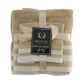 Bristol TOWEL Bristol 100% Cotton Plush Towel Set - 3-Piece Pebble (7806987894873)