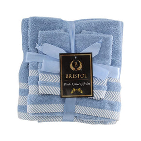 Bristol TOWEL Bristol 100% Cotton Plush Towel Set - 3-Piece Powder Blue (7806992875609)