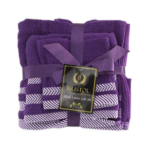 Bristol TOWEL Bristol 100% Cotton Plush Towel Set - 3-Piece Purple (7806989434969)