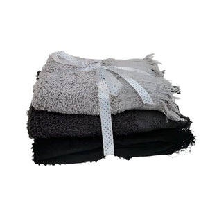 Bristol TOWEL Bristol Fringe Guest Towel 30 x 50cm 3 Pieces (Black/Grey/Silver) T5017G