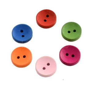 BUTTONS HABBY Yellow Wooden Button Assorted 20 mm (7771734638681)