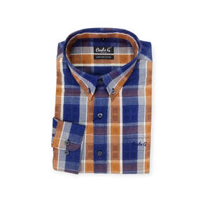 Carlo G Shirts Men's Carlo G Long Sleeve Shirt Rust/Navy