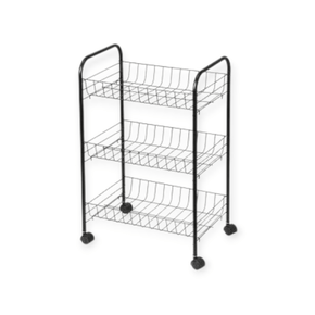 Continental Homeware BRAAI STAND Continental Homeware 3-Tier Fruit & Veggie Storage Cart Black CH1054