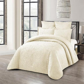 Cotton Co Bedroom & Bathroom Cotton Co Brussels Jacquard Comforter 5 Piece Queen Beige BRO9