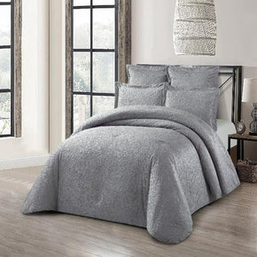 Cotton Co Bedroom & Bathroom Cotton Co Florence Jacquard Comforter 5 Piece Queen Silver Fl08