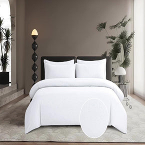 Cotton Co Duvet Cover Cotton Co Bella White Embossed Micro Satin Duvet Cover Set (7811082944601)