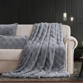 Cotton Co Fur Throw Cotton Co Prague Faux fux Throw 120 X 180cm Grey