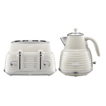 DeLonghi Scultura Scolpito Kettle Toaster Breakfast Pack White