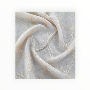 Embroidered Linen Voile D2 Beige 280 cm (7884729253977)