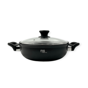 FIG POTS Fig Non Stick 28cm Wok With Glass Lid FIGW28